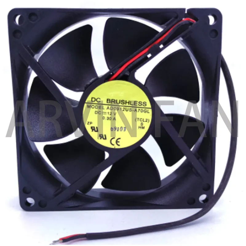 

Original AD0912US-A70GL 9025 9.2cm 9cm 90mm 12V 0.3A Cooling Fan Inverter Fan