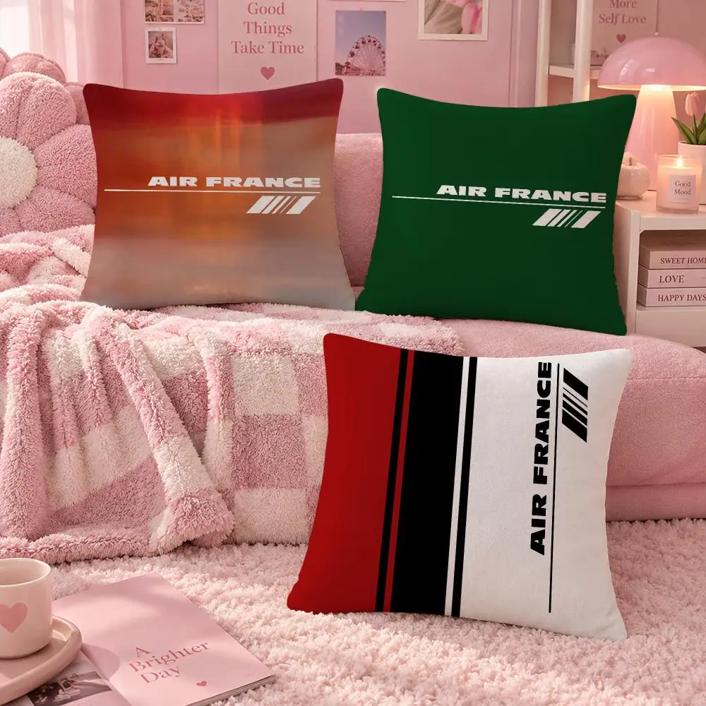 Brand Aviation Air France Cushion Cover Soft Throw Pillow Cover Washable Plush Cushion Case for Sofa Bed Living Room