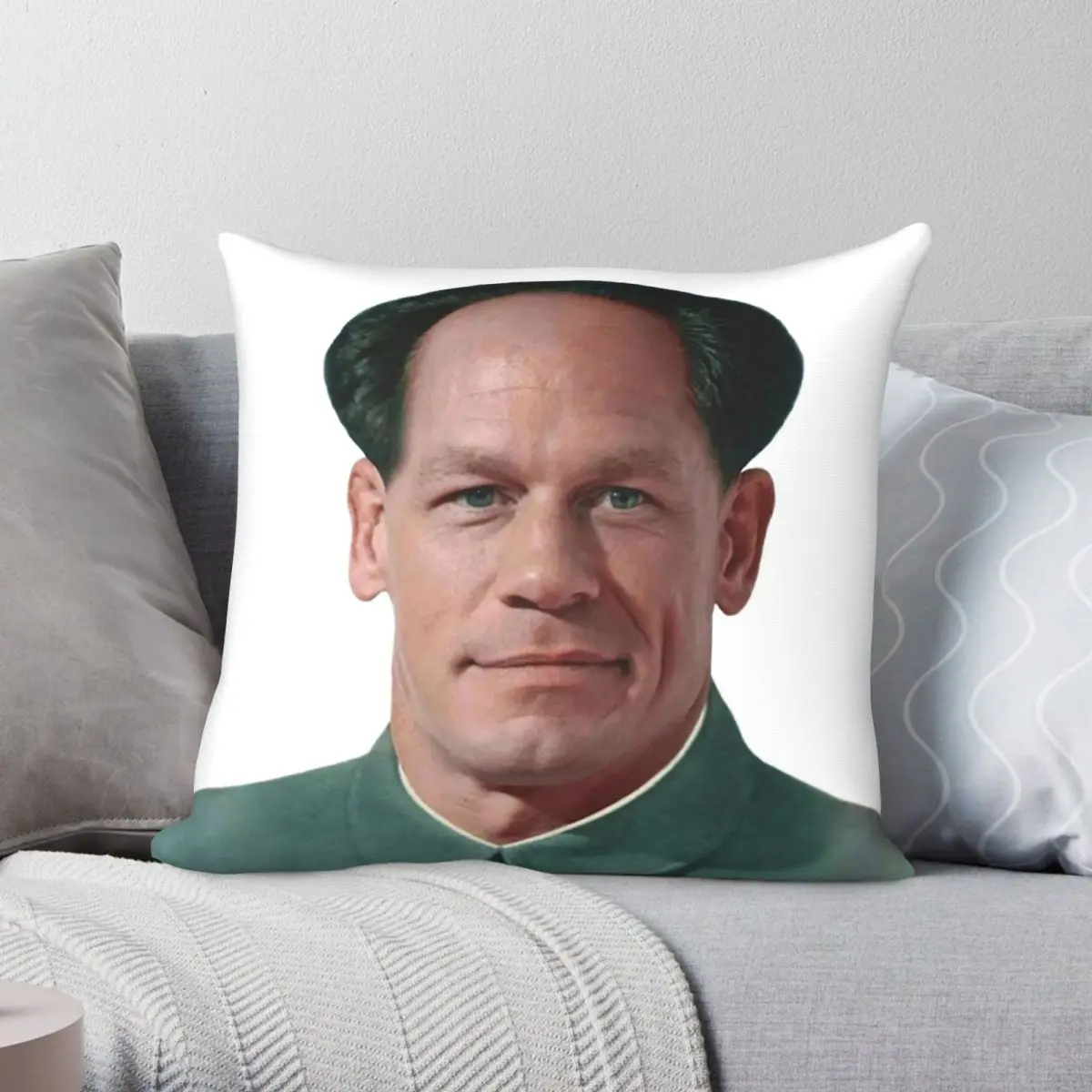 John Xina Wrestler Pillowcase Polyester Linen Velvet Printed Zip Decor Pillow Case Home Cushion Cover