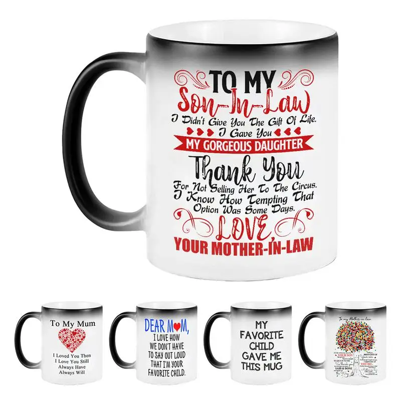 Mothers Day Ceramic Mug Novelty Temperature-Sensitive Drink Cup Ceramic Mug To My Dear Mom Creative Design Coffee Tea Mug