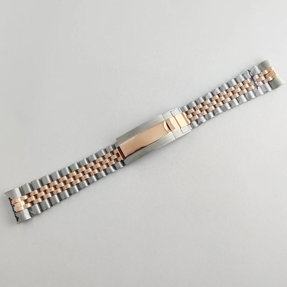 Gelang 20Mm Gelang Jam Tangan Baja Tahan Karat Kualitas Tinggi untuk Gelang Wanita Pria Aksesori Tali Jam Logam Padat Perak