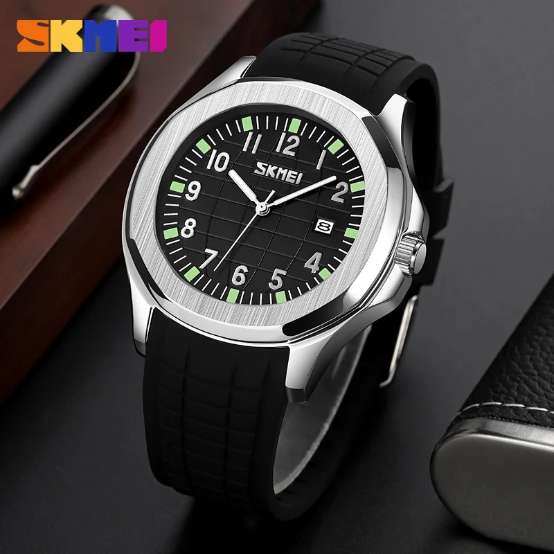 

SKMEI 9286 Fashion Men's Quartz Watch Calendar Silicone Strap Waterproof Wristwatch Sports Watches for Man reloj hombre