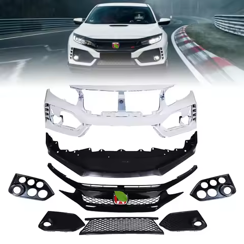 Car Body Kit Type R Style ABS Front Rear Bumper Lip Rear Spoiler For Honda Civic 10th Gen 2016-2020
