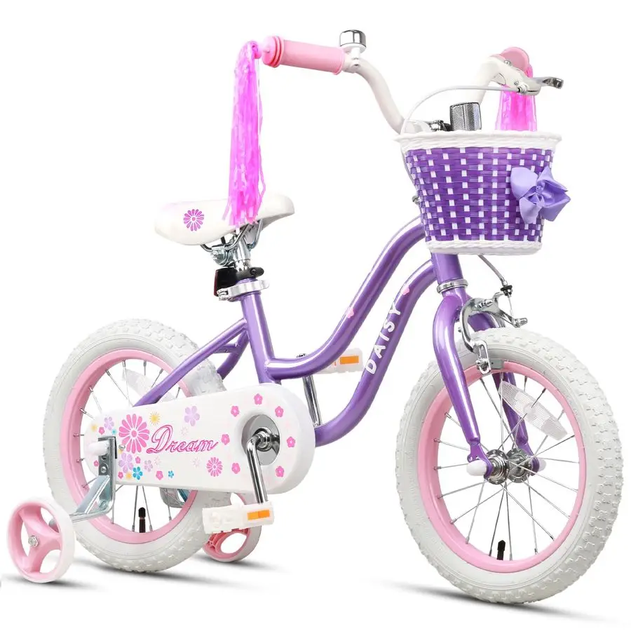 

Daisy Girls Bike, 12 14 16 Inch Kids Bike for Ages 27 Years Old Children, Princess Style Kids Bicycle with Training Wheels amp B