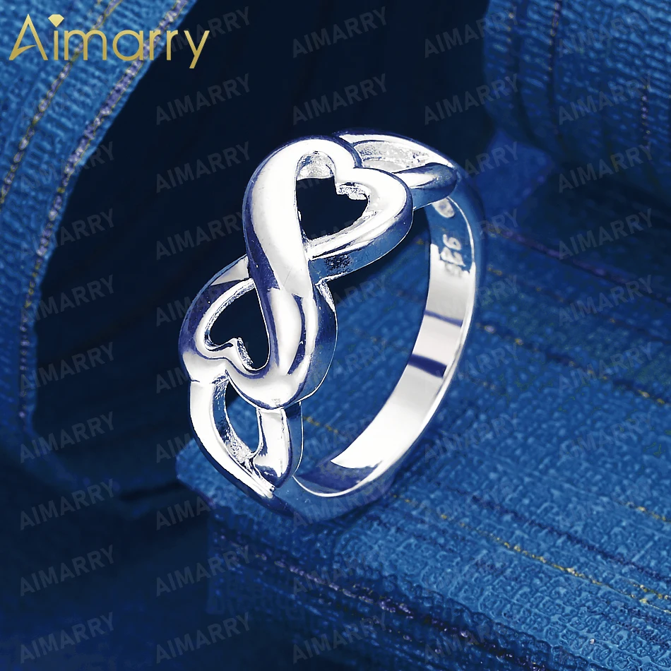 925 Sterling Silver 7-10# Infinite Symbol Romantic Love Ring Women's Party Banquet Wedding High-quality Fashion Jewelry