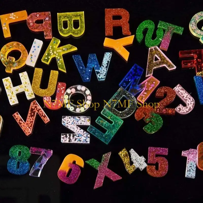 

N7MF 1 Set DIY Crafts Polymer Clay UV Epoxy Mold English Letters Mold Mould