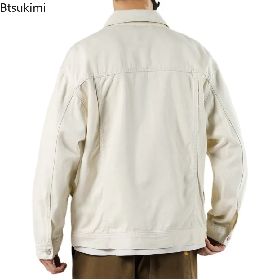 New 2025 Men's Autumn and Winter Loose and Trendy Denim Jackets Pure Cotton Male Fashionable Workwear Jackets Plus Size S-4XL