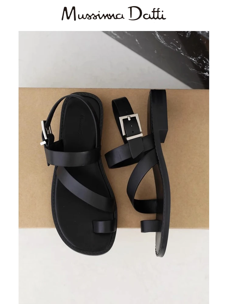 Murrinna Daffi 2024 New Fashion Summe Women Shoes Genuine Leather Flat Sandals Cross Strap Beach Shoes