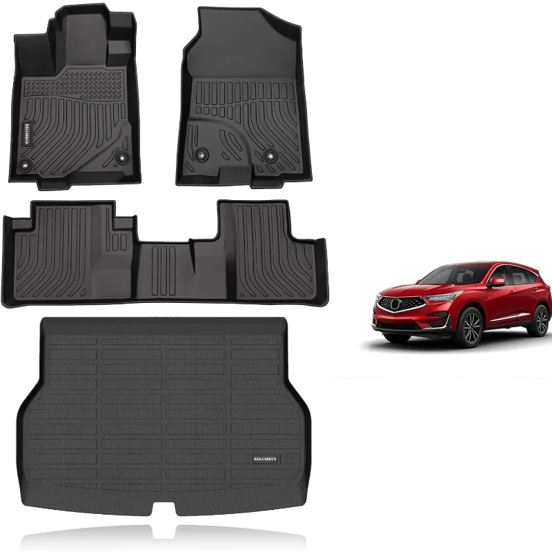 

US Floor Mats & Cargo Liner Custom for Acura RDX 2016 2017 2018,All Weather Protection TPE Floor Liners Front& Rear Row Full Set