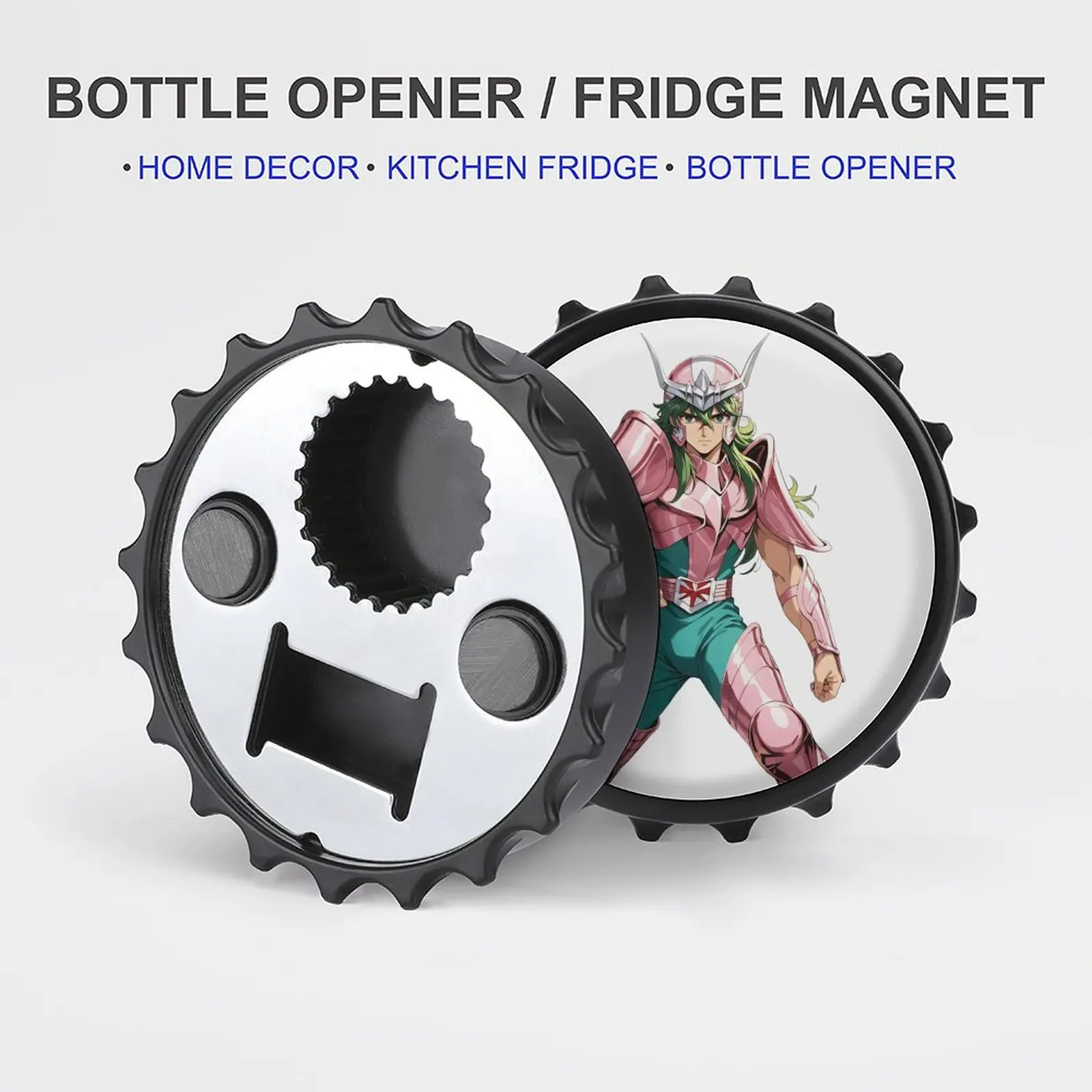Magnes na lodówkę otwieracz do butelek magnetyczny stop Saint Seiya Rycerze Zodiaku Andromeda Shun