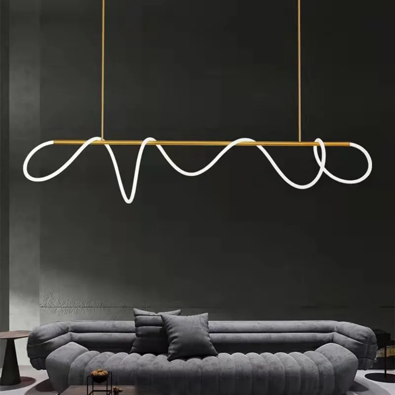 

Modern Long Hose Led Ceiling Chandelier for Table Dining Room Kitchen Bar Simple Pendant Lights Suspension Lusters Luminaires