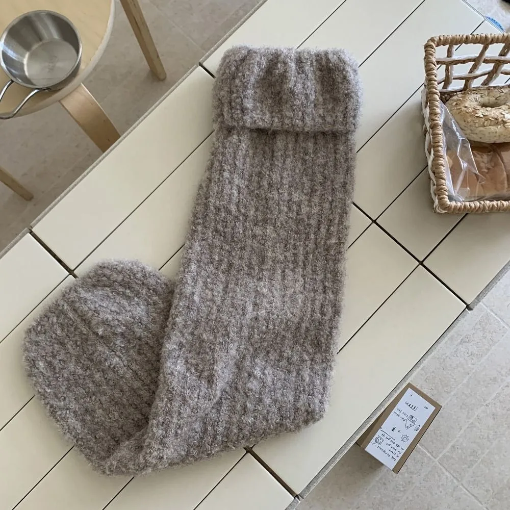 

Fashion Thick Warm Winter Leg Warmers Y2K Kawaii Kinted Leg Warmer Lolita JK Foot Cover Knit Long Stockings Streetwear