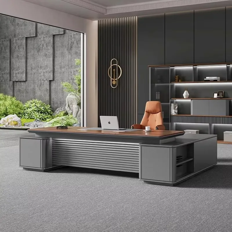 Modern Luxury Adjustable Office Reception Desk MDF Computer Desk for Home Luxury Work Station Furniture