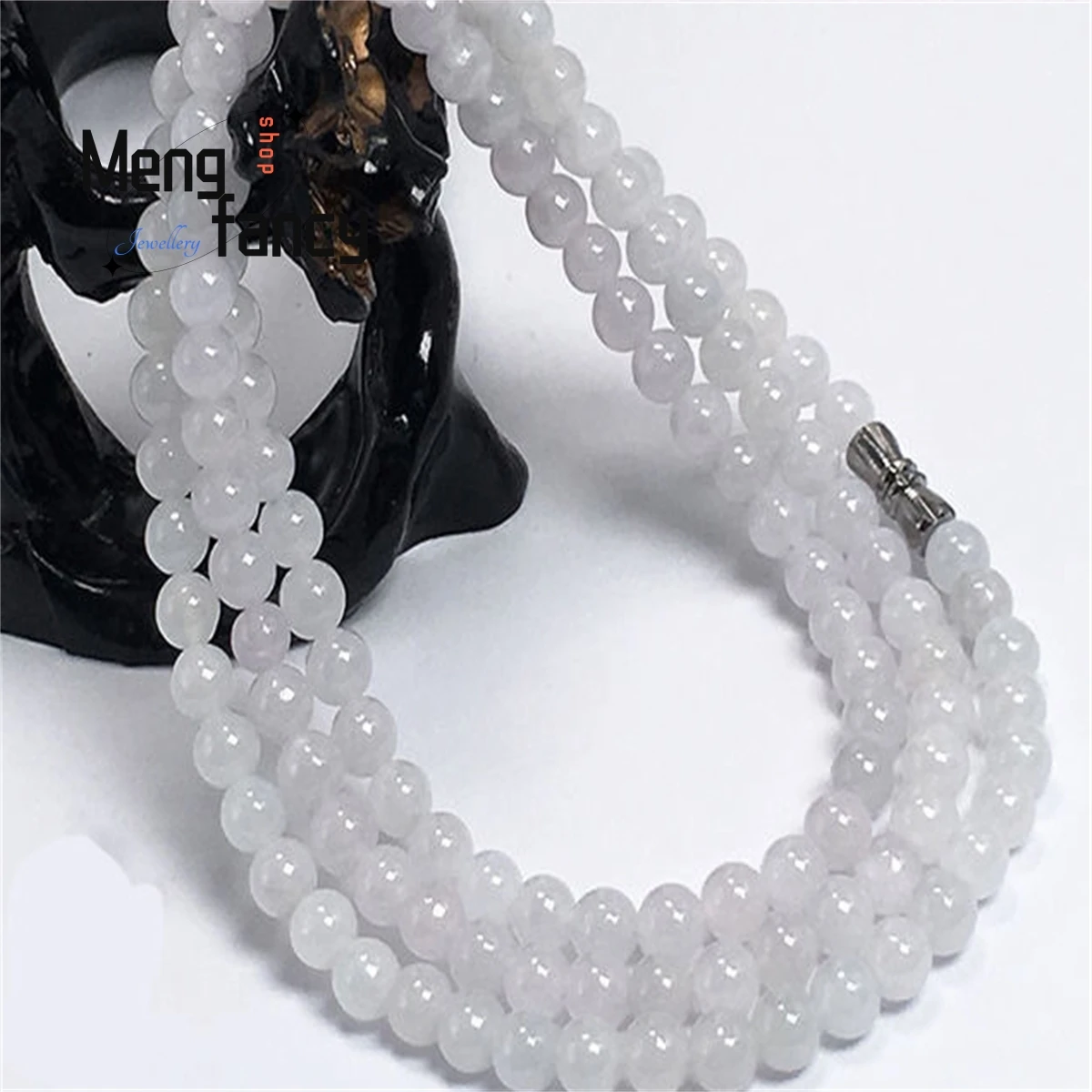 

Natural Jadeite White Ice Beads Necklace Multi-loop Bracelet Simple Personality Generous Charm Fashion Luxury Women Fine Jewelry