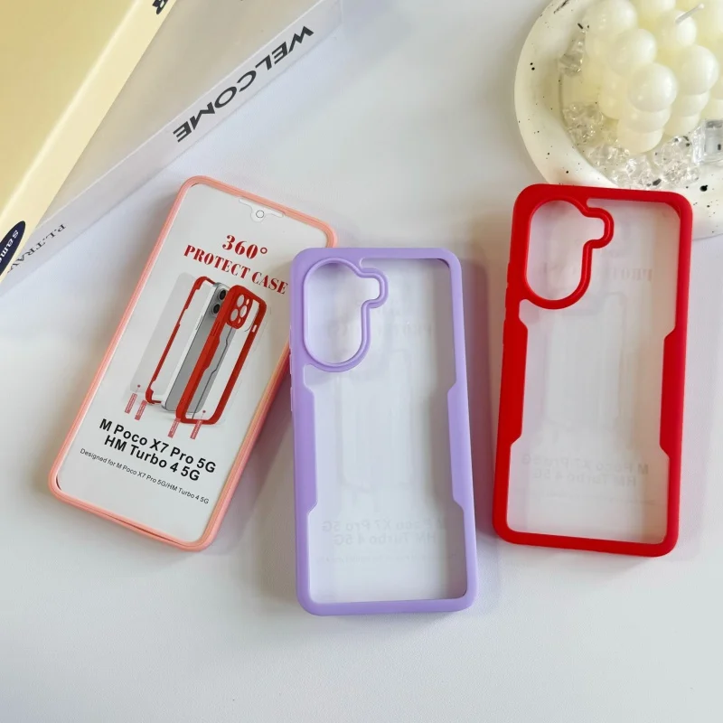 

Case For POCO X7 Pro Redmi Turbo4 Luxury Acrylic Transparent Full Cover TPUCover For POCOX7Pro Redmi TurbO 4 Shockproof Funda