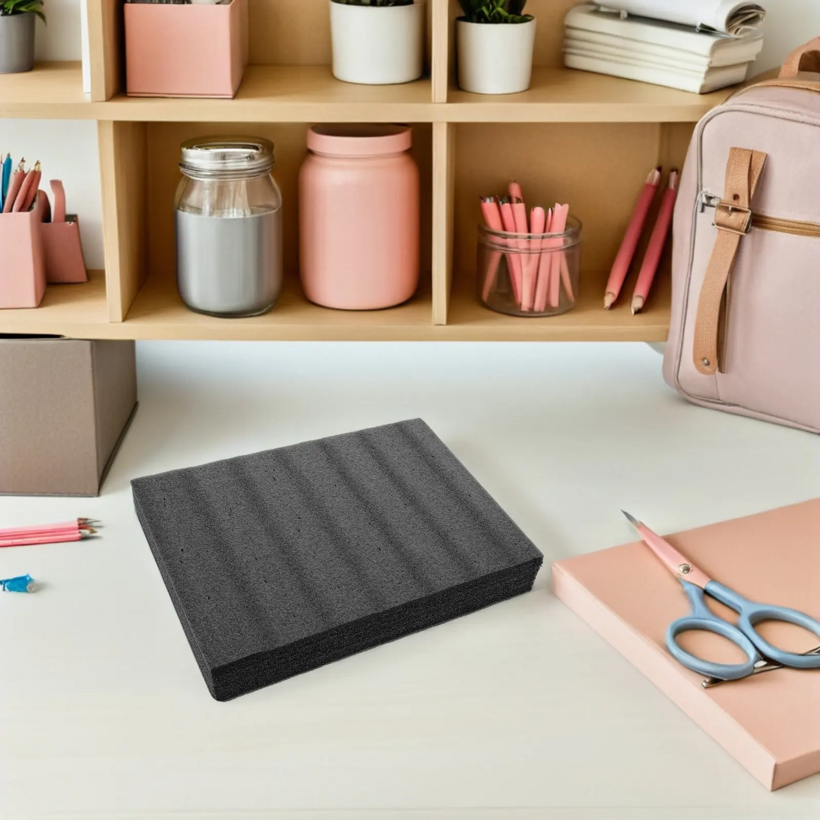 

2 шт. пенопластовых упаковочных прокладок - черные защитные вкладыши из пенопласта 13,8x9,8x2 дюйма, амортизирующие вставки для почтовых отправлений, переездов и хранения