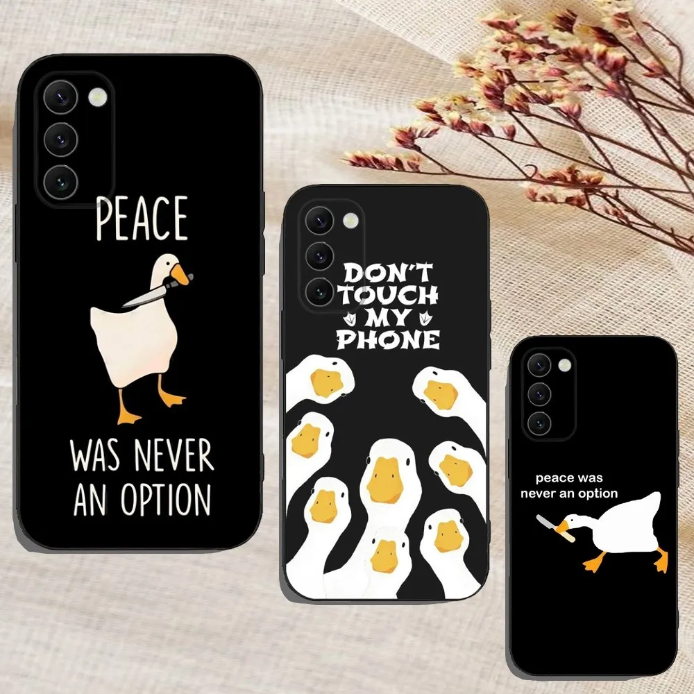 Cartoon Funny Duck Phone Case For Samsung Galaxy A20,A21s,A22,A31,A32,A52,A53,A72,73,A80,A91Soft Black Cover