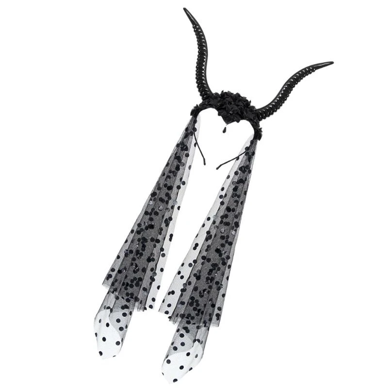 39bd Cuerno oveja para cabello Halloween Diadema vestuario para espectáculo roleplay