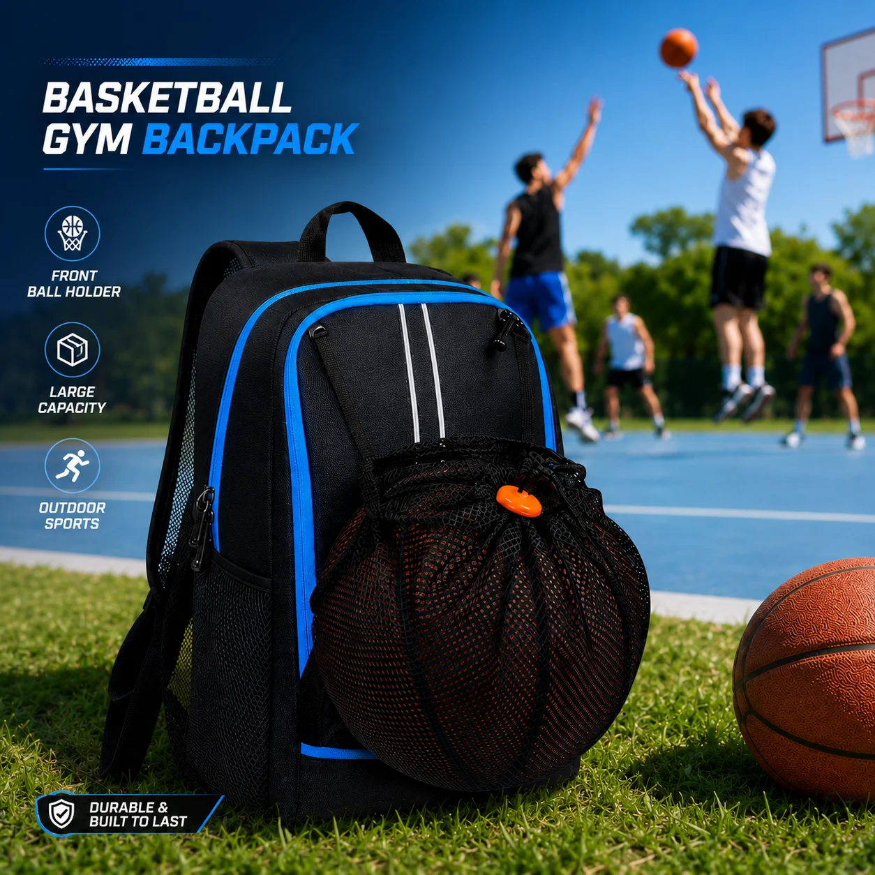 Basketball Backpack Sports Bag With Ball Holder Multi Functional Gym Training Outdoor Travel Backpack Durable Shoulder Bag