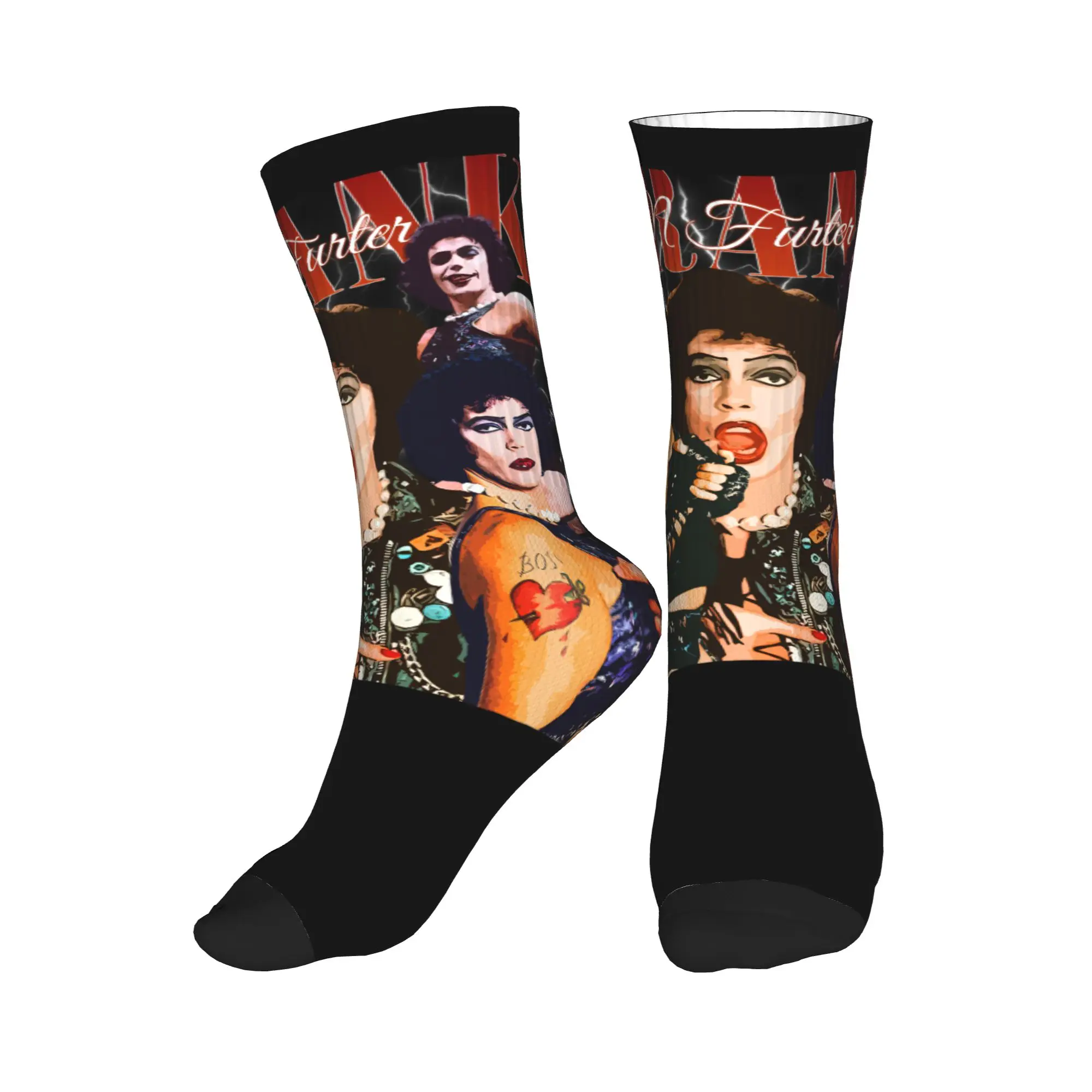 

Kawaii Mens Frank N Furter The Rockys Horror Picture Show Dress Socks Unisex Comfortable Warm 3D Print Crew Socks