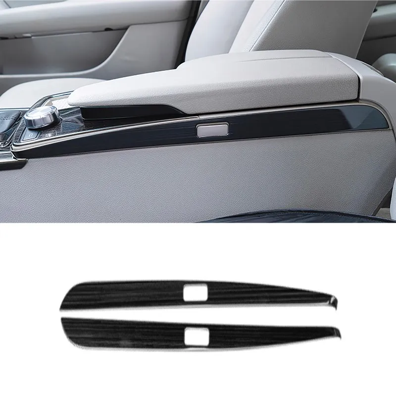 Auto Mittelkonsole Armlehne Box Beide Seiten Trim Streifen Carbon Faser Muster Zubehör Für Mercedes Benz C Klasse W204 2011-2013