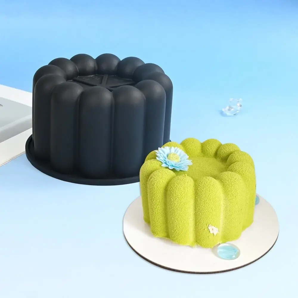 

Round Flower Design Bento Cake Silicone Mold Dessert Making Silicone Material 3D Soap Candle Wax Mould Pudding Mold