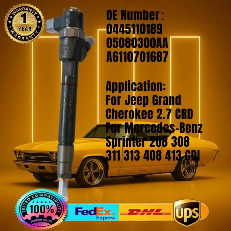 

0445110189 05080300AA A6110701487Common Rail Fuel Injector for Jeep For Mercedes-Benz Sprinter 208 308 311 408 413CDI