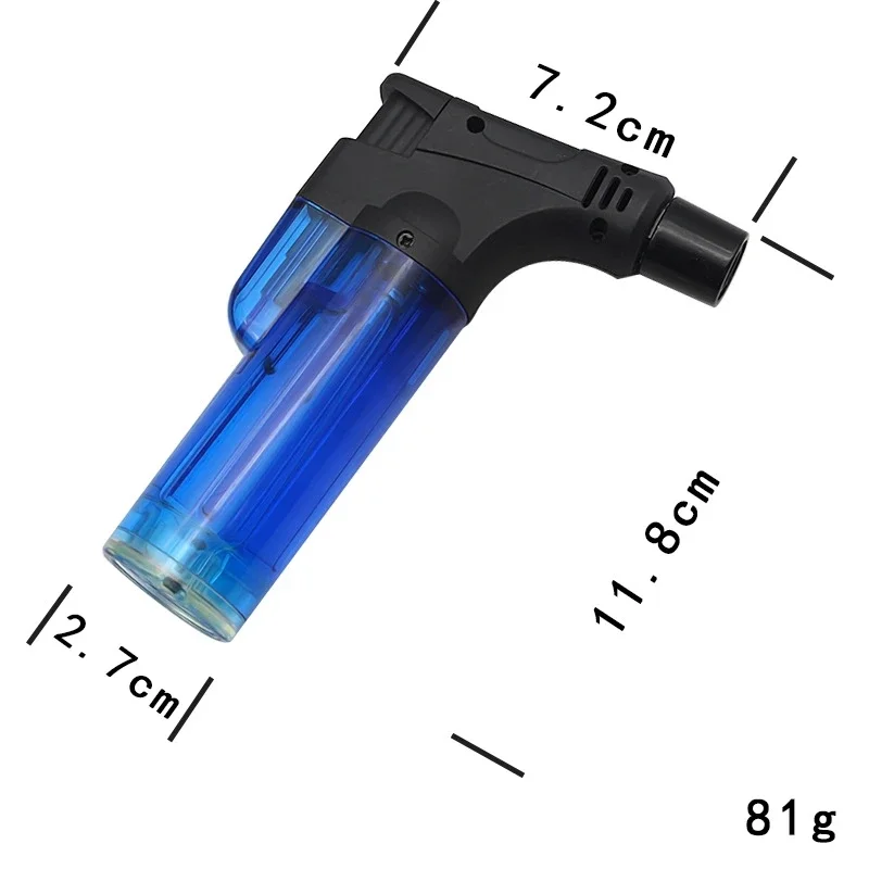 Mini Portable Transparent Oil Window Butane Gas Torch Turbo Jet Flame Lighters Outdoor Camping BBQ Windproof Cigar Lighter