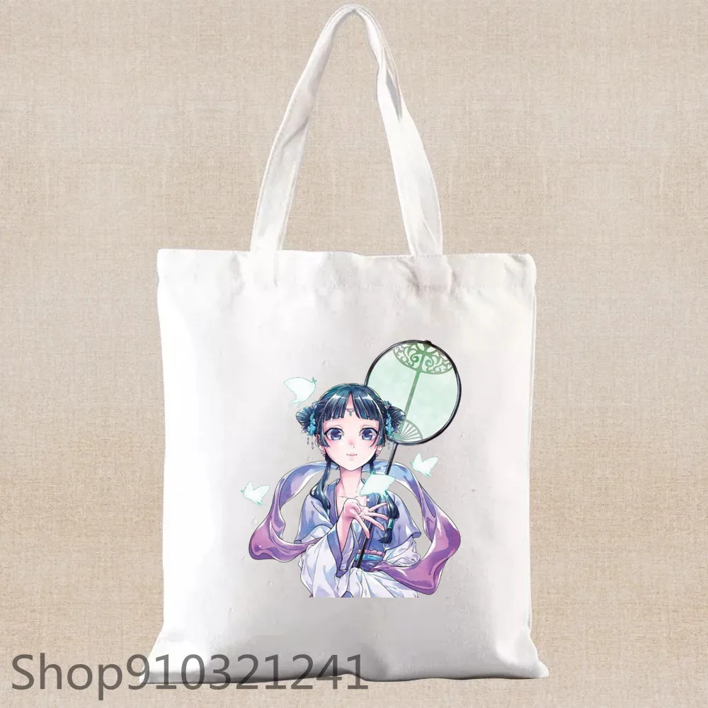 The Apothecary Diaries Shopper Bags Bolsa de compras Anime Tote Bag Bolsa de ombro Bolsas de lona Bolsa universitária de grande capacidade