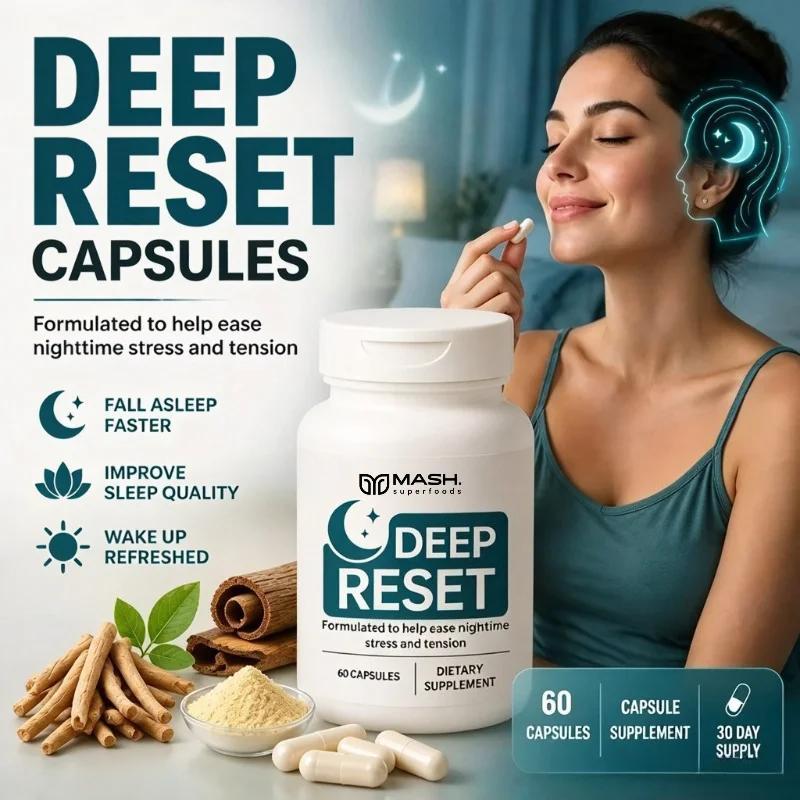 Docteat Sleep Support Capsules with Ashwagandha L-theanine Magnolia Bark Relaxation Formula Nighttime Wellness Support 60 Count