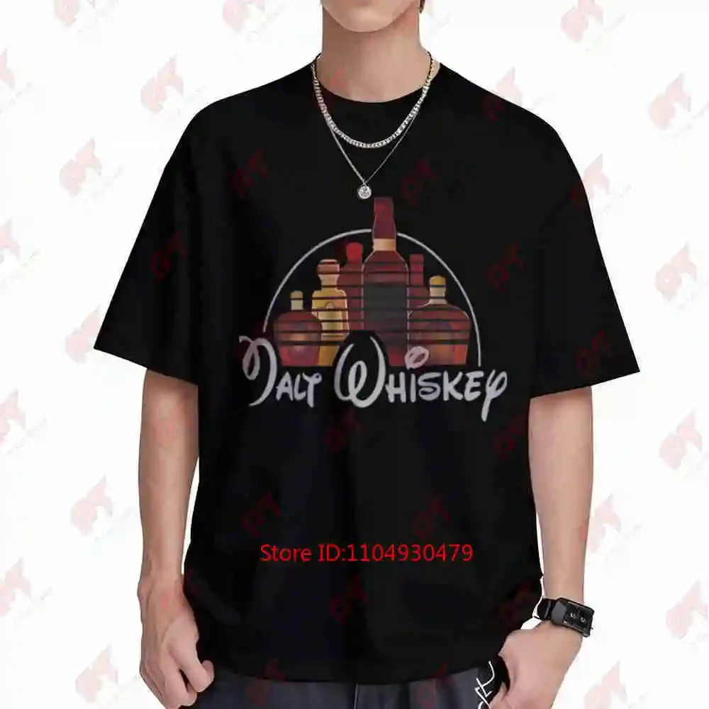 Malt Whiskey Print Short Sleeve Tee 100% Cotton T-Shirt