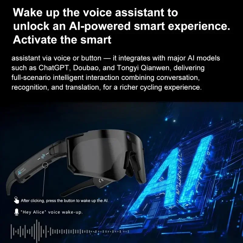 Xiaomi AI Smart Glasses1080P Camera 8MP Anti-shake Cycling Video&Photo Sport Sunglasses ChatGPT DualMic 32GB Windproof Goggles view 4