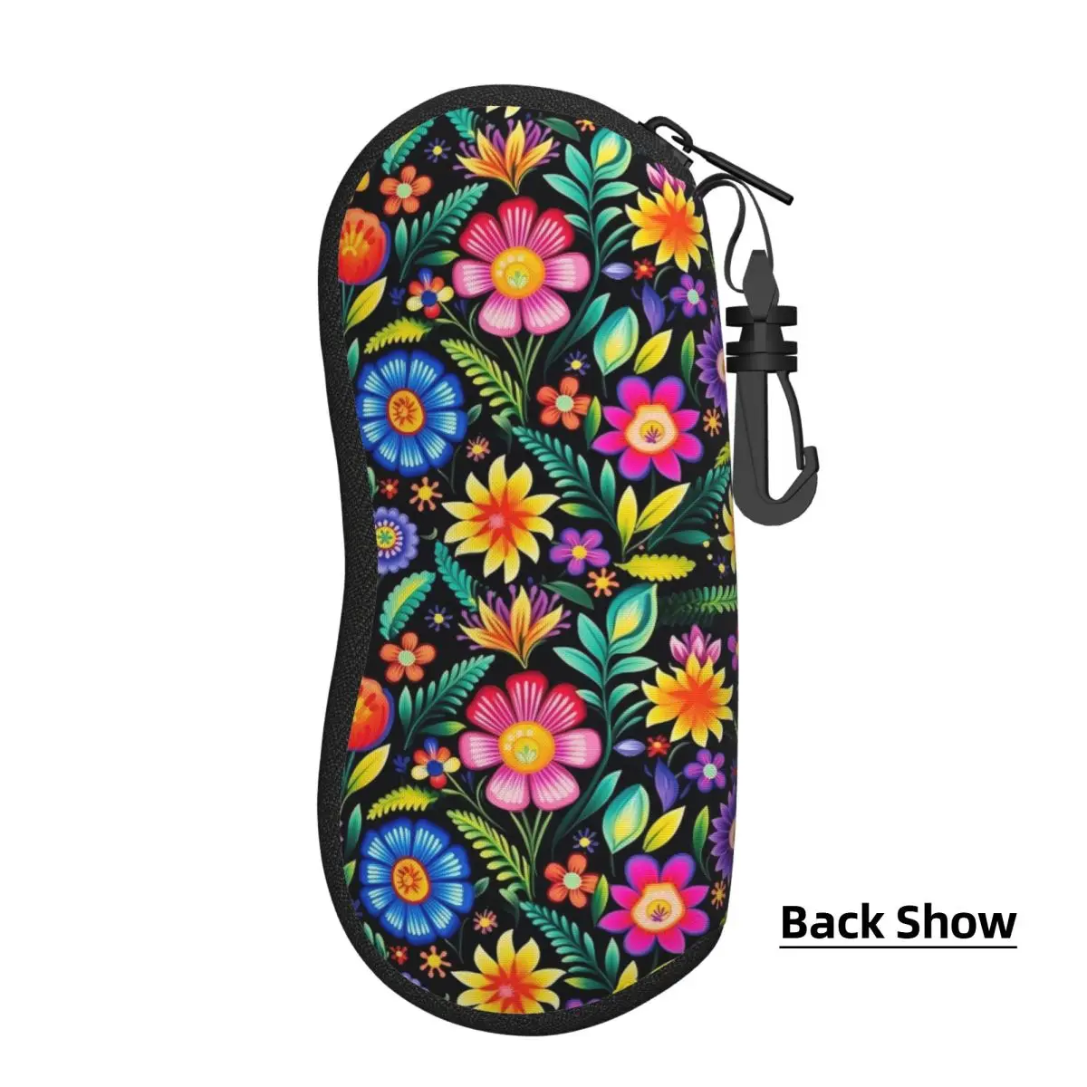 Custom Colourful Flowers Mexican Floral Shell Eyeglasses Case Women Men Cool Glasses Case Sunglasses Box Pouch