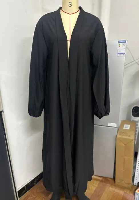 

Autumn Women's Solid Color 2-Piece New V-Neck Extra Long Lantern Sleeve Cardigan Jacket and Fashionable Casual Bag Hip Skirt Set