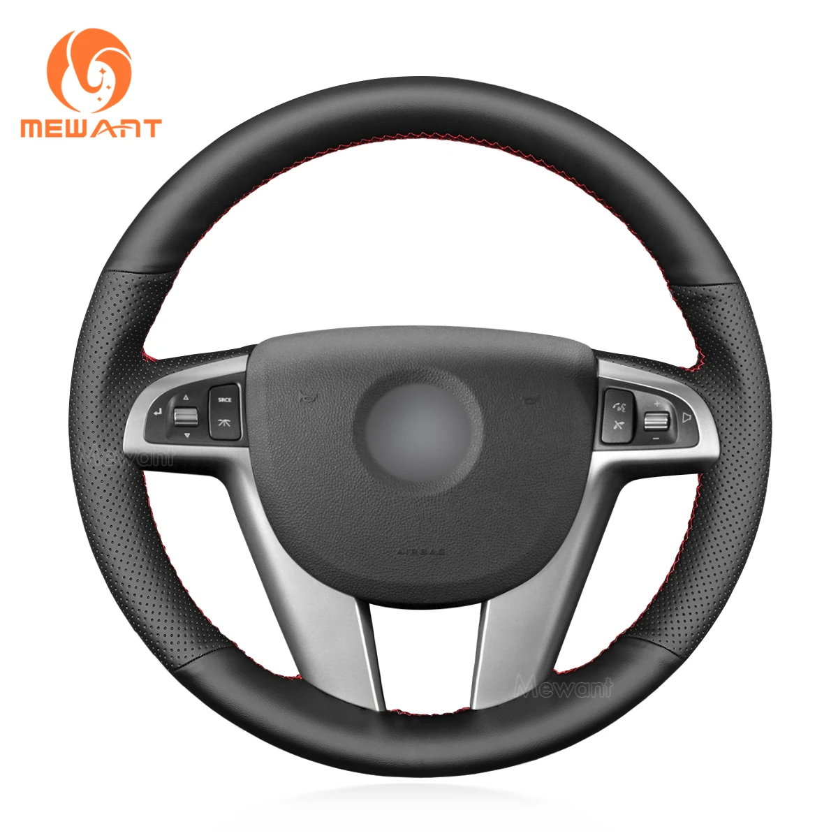 MEWANT Black Genuine Leather Car Steering Wheel Cover for Pontiac G8 Holden Commodore Ute Calais Statesman Berlina Caprice