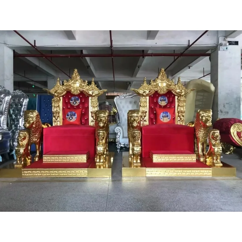 bride and groom king throne chairs luxury high back for wedding banquet, queen chair throne