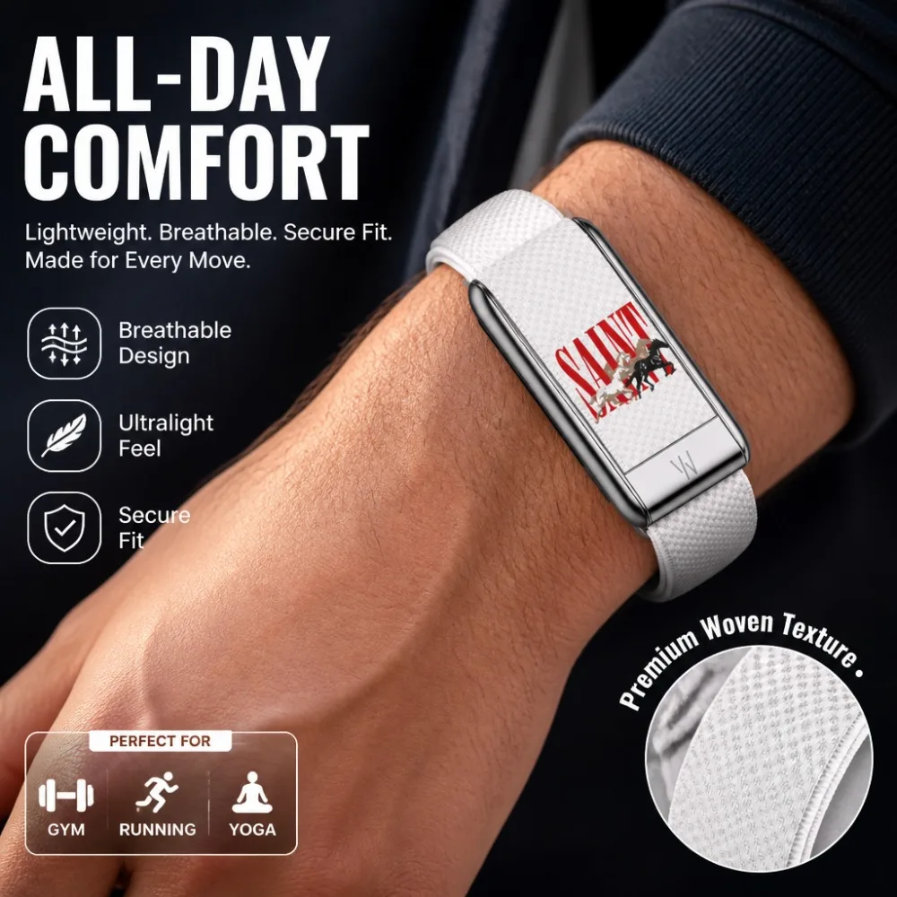 For WHOOP 5.0 MG Band Cross Print Nylon Woven Strap U Shape Metal Frame Sport Replacement Wristband Fitness Accessories