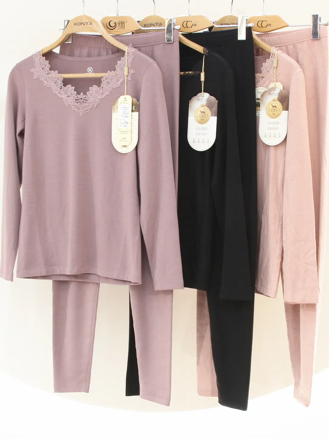 konta-women's-warmth-velvet-trim-v-ne-body-a-underwear-set-long-sve-long-pants-home-clothes-thermal-ensemble