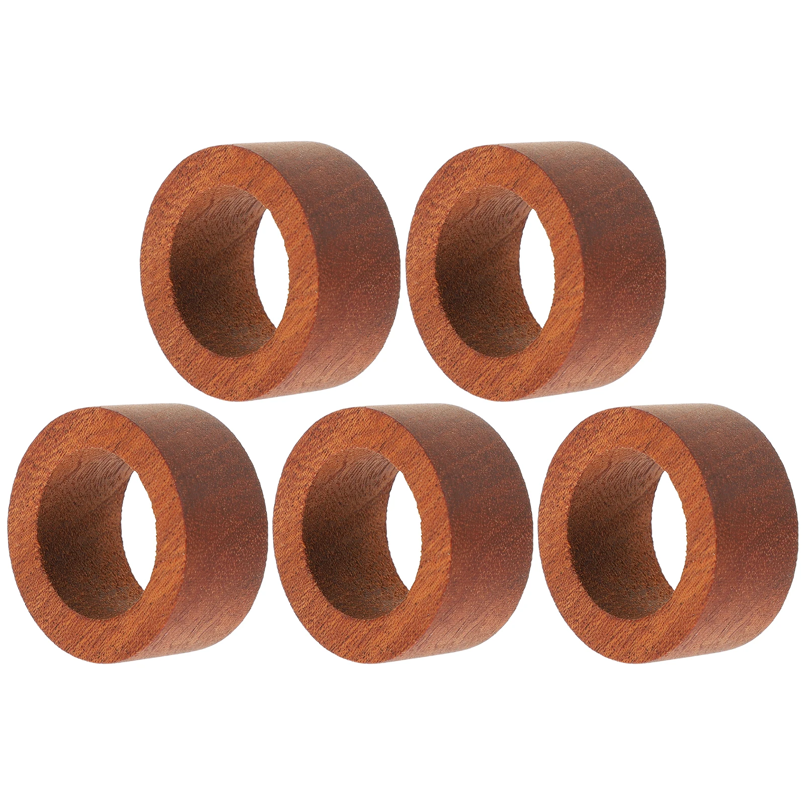 

5pcs Wooden Napkin Rings Handmade Modern Farmhouse Rustic Decor Ebony Natural Color Delicate Texture Non Deform