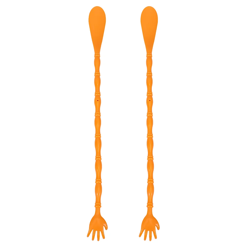 2 Pcs Tickling Claw Back Scratcher Shoe Long Handle Shoehorn for Men Multifunctional Pp Women Plastic with Massage