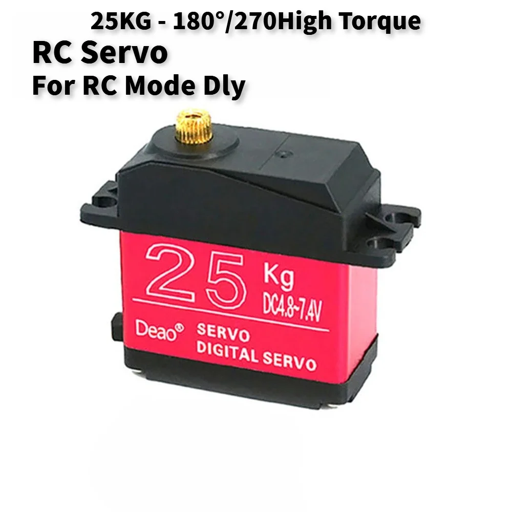 20KG 25KG 30KG 35KG 180° / 270° Large Torque Waterproof Full Metal Gear Steering Servo For RC Car Truck 25T Servo Arm
