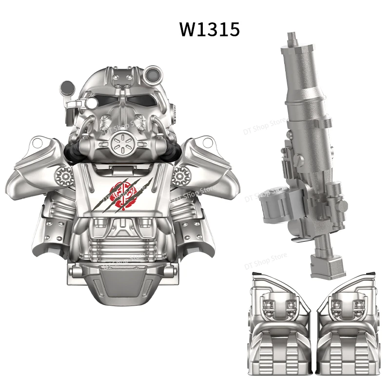 MOC военные T60 доспехи солдаты мини аниме действие Fallouts фигурки оружие робот Kinghts строительные блоки кирпичи DIY игрушки подарки