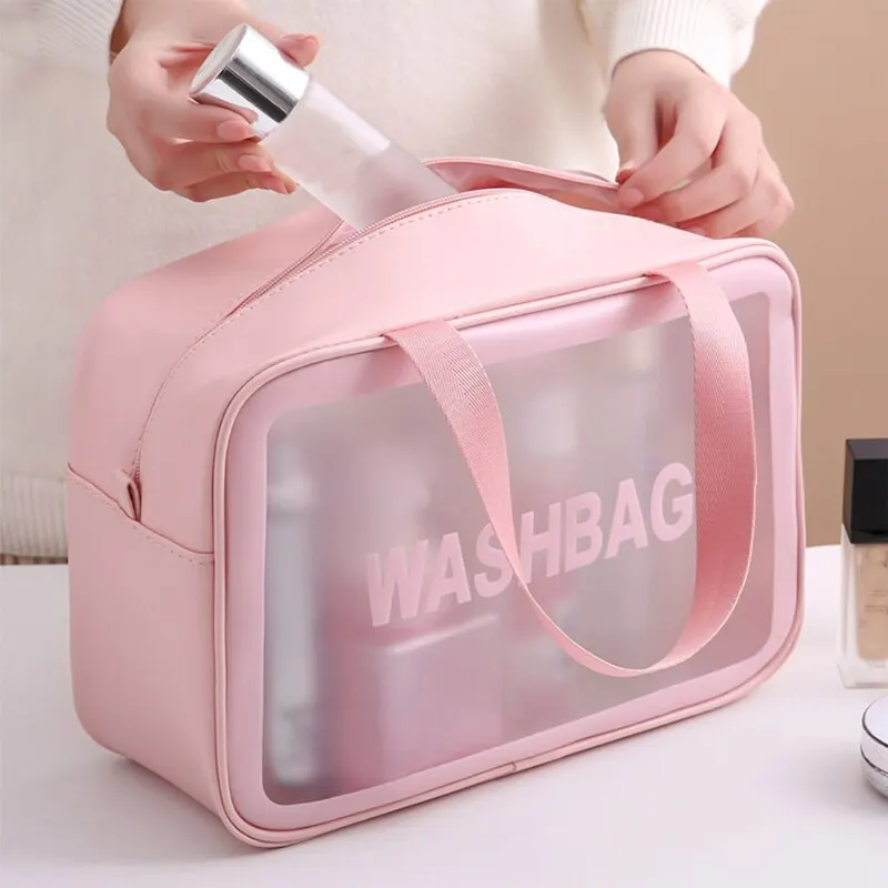 Women Portable Travel Wash Bag Female Transparent Waterproof Makeup Storage Pouch Large Capacity Cosmetic Organizer Beauty Case