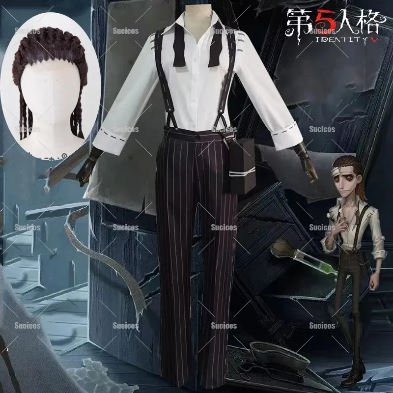 

Game Identity V Luchino Diruse Cosplay Costume Wig Fashion Uniform Professor Role Play Clothing Halloween Party Women Men