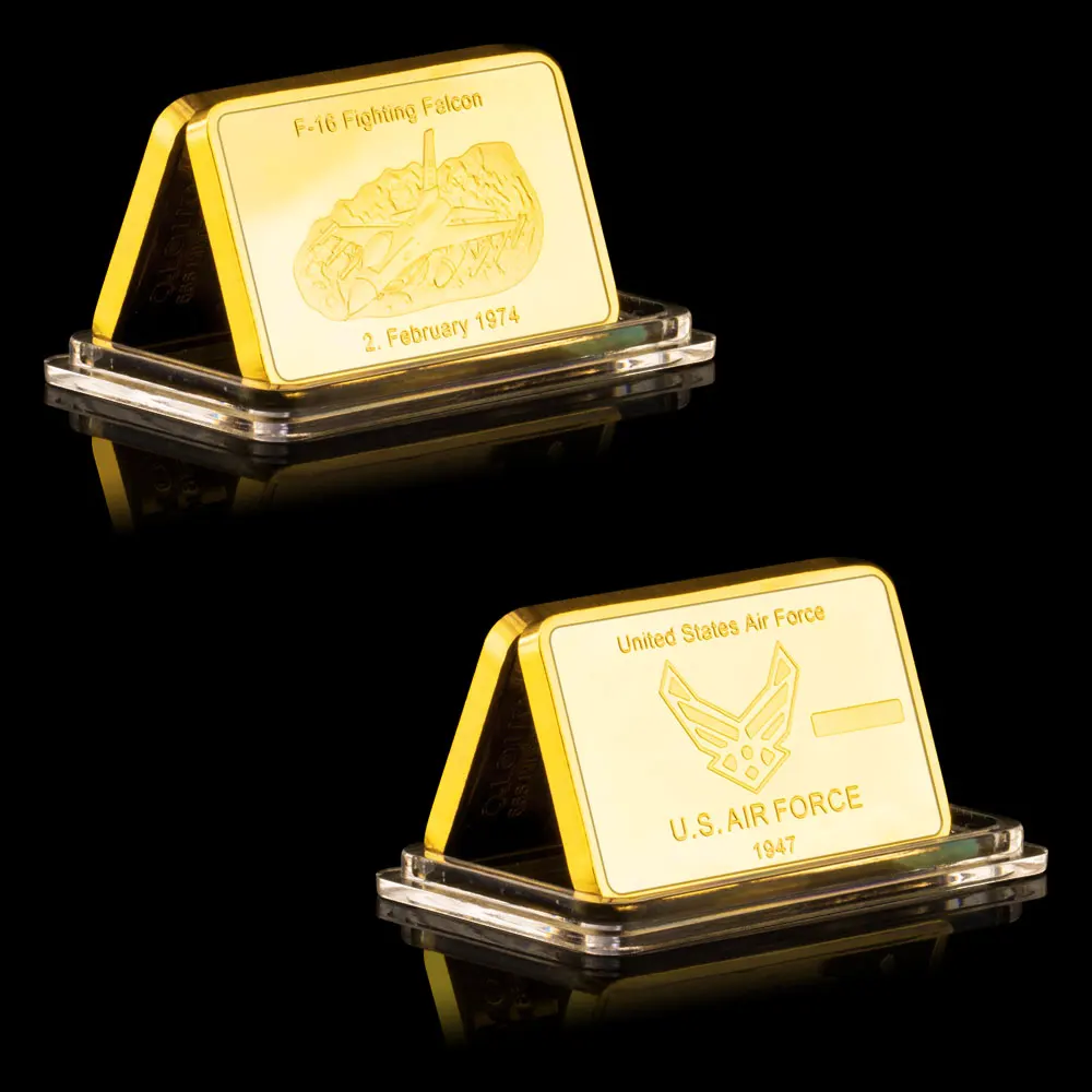 القوة الجوية للولايات المتحدة الأمريكية ، تذكار قتال الصقر ، بار مطلي بالذهب ، عملة تذكارية ، عملة التحدي ، عملة الشرف ،