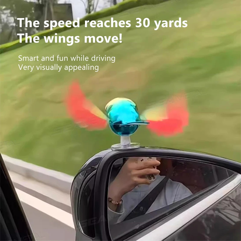 2025 New Simulated Flying Bird Car Ornament Wing Can Swing Wind-Powered Bird in Flight Decor Car Moto Bicycle Decoration