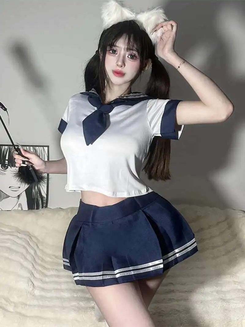 

JK Skirts Set Sweet Women Sexy Student Uniform Japanese Game Uniform Sailor Uniform Stage Student Fashion 2024 New 9EB1