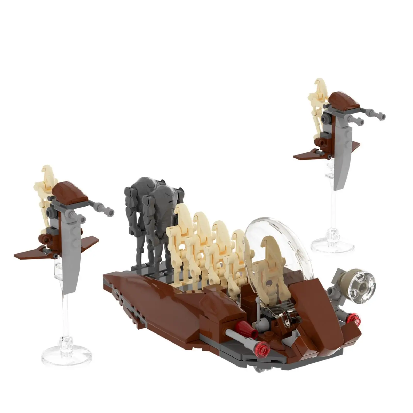 MOC Battle Droids Troop Carrier Droideka Sets The Clone Robot Destroyer Fighting Building Block Space Wars Brick Toys Gifts Set