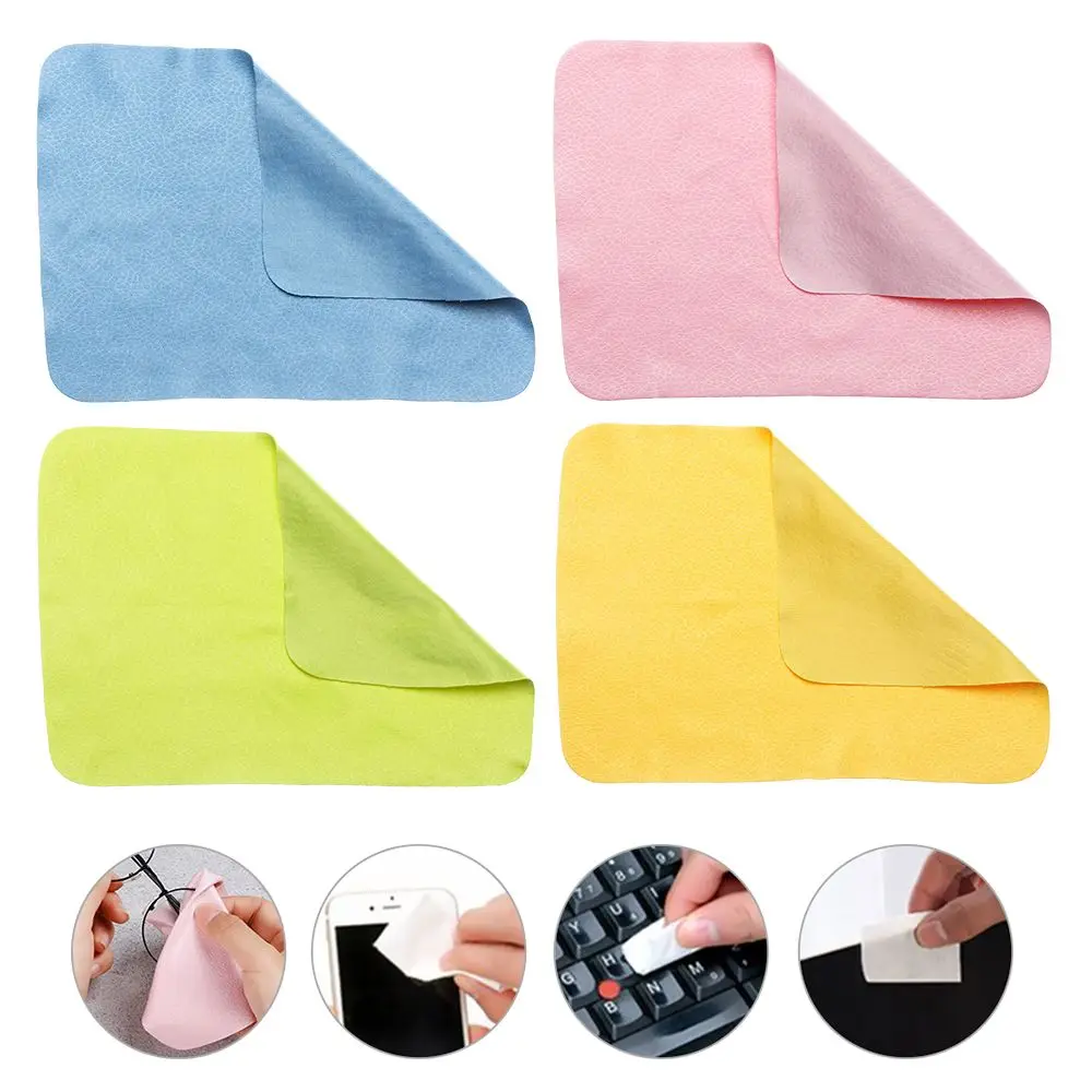 4 Pcs Random Color Multi-color Camera Phone Microfiber Lens Phone Screen Glasses Cleaning Cloth Eyeglasses Cleaner