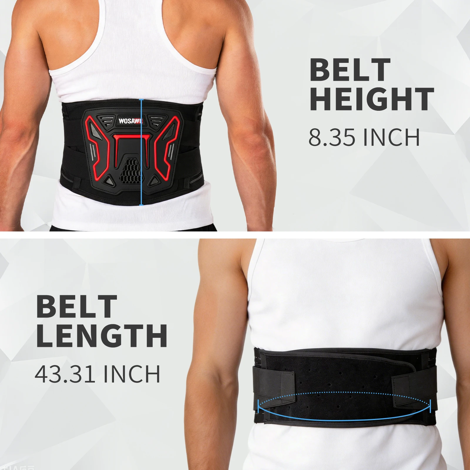WOSAWE Moto Waist Kidney Belt Breathable Support Brace Off Road Racing Motorcycles Riding Outdoor Waist Support Belt